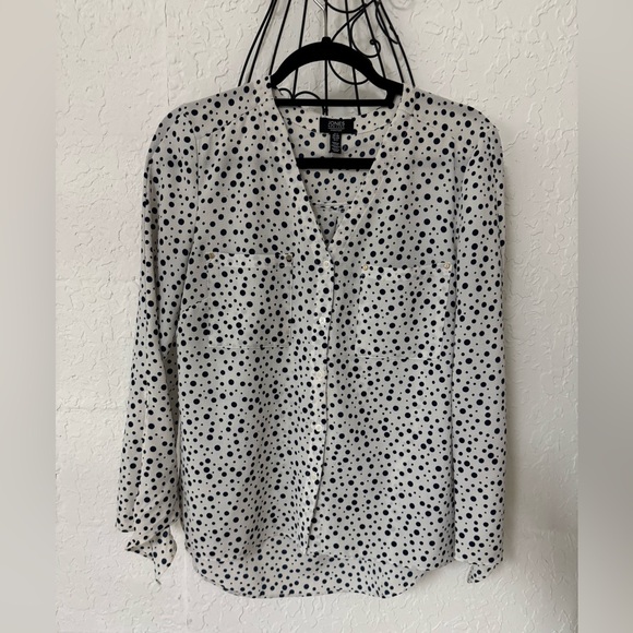 Jones New York Tops - Jones New York Black and White Polka Dot Blouse
